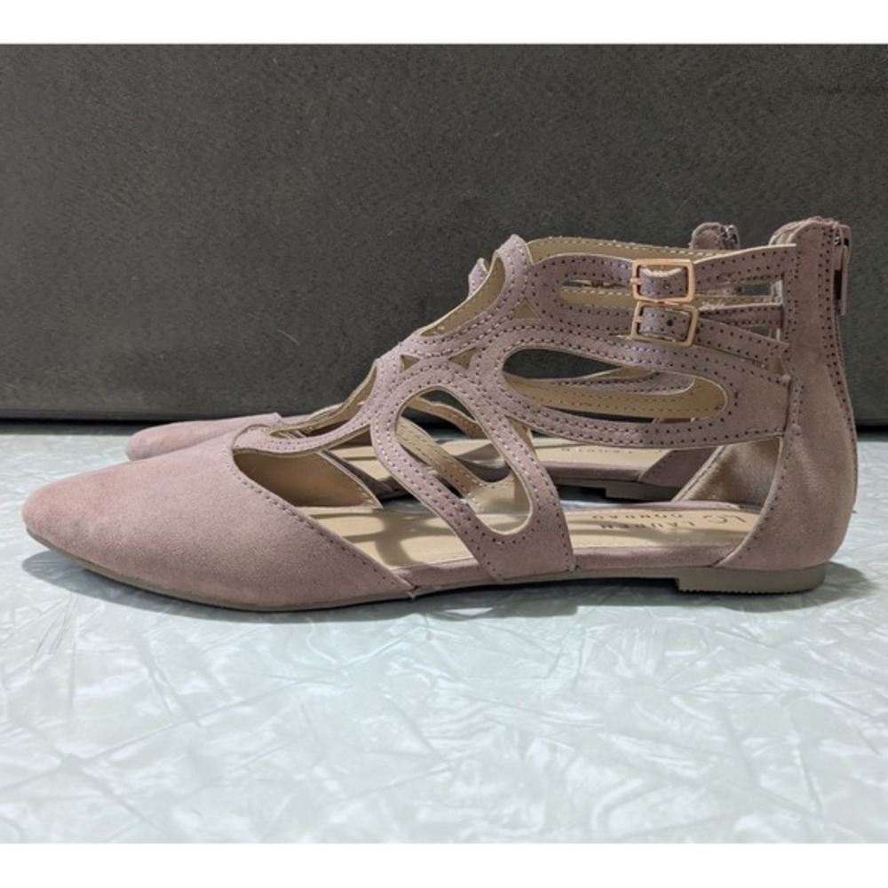 LC Lauren Conrad Poem Mauve Pointed‎ Toe Gladiator Cage Flats Womens 9 M